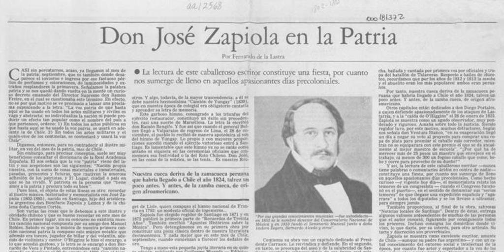 Don José Zapiola en la patria