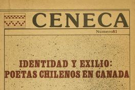 Identidad y exilio: poetas chilenos en Canadá