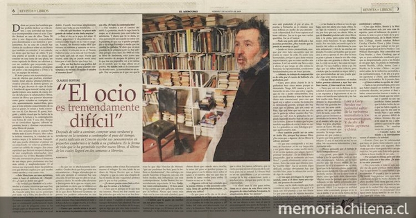 Claudio Bertoni: El ocio es tremendamente difícil