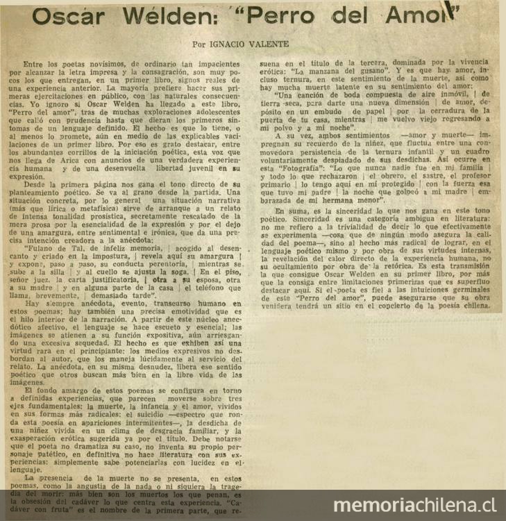 Oscar Welden: "Perro del Amor"