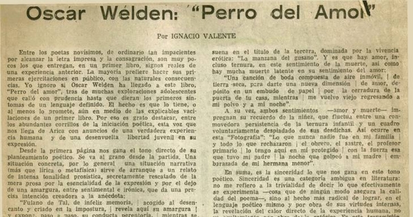 Oscar Welden: "Perro del Amor"