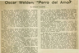 Oscar Welden: "Perro del Amor"