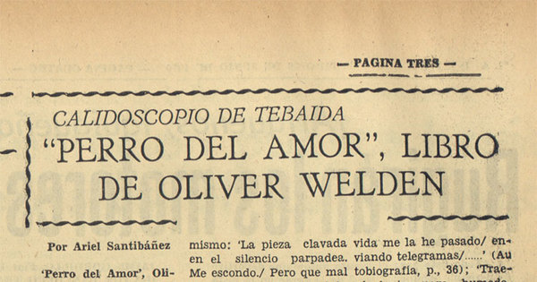  "Perro del Amor", libro de Oliver Welden.