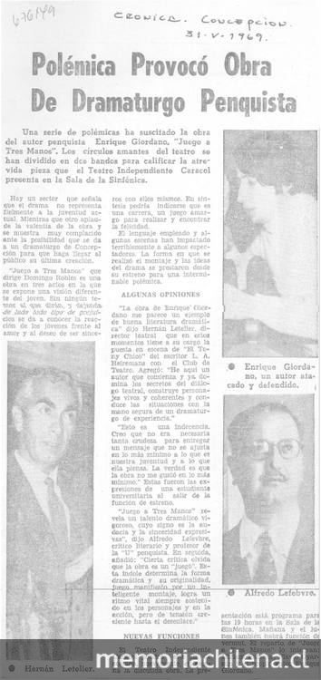 Polémica provocó obra de dramaturgo