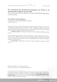 El contexto de Guillermo Deisler en Chile y la generación poética de los 60