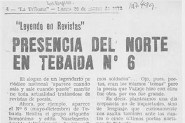 Presencia del norte en Tebaida Nº 6