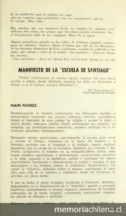 Manifiestos de la "Escuela de Santiago"