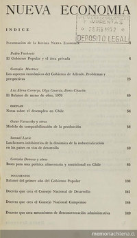 Nueva economía : número 1, septiembre-diciembre, 1971