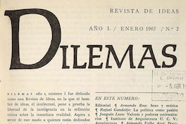 Revista Dilemas. Año 1, número 2, enero de 1967