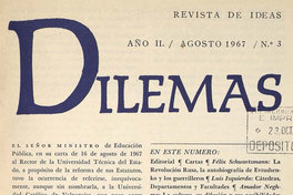 Revista Dilemas. Año II, número 3, agosto de 1967