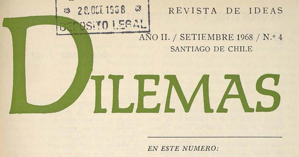 Revista Dilemas. Año II, número 4, septiembre 1968