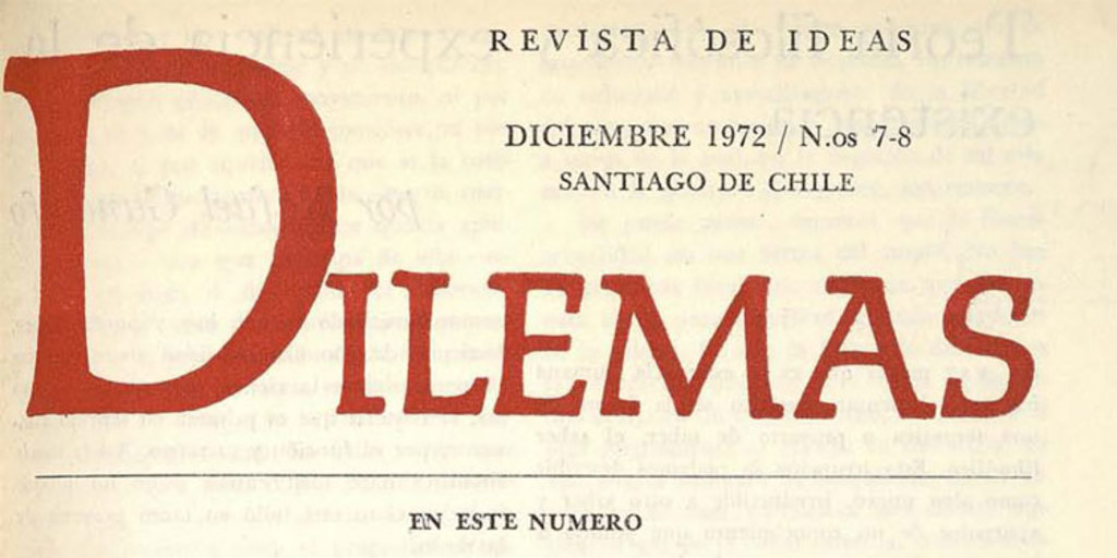 Revista Dilemas. Números 7-8, diciembre 1972