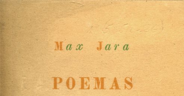 Portada de Poemas selectos de Max Jara, publicado por editorial Cruz del Sur en 1942