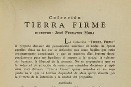 Presentación de la Colección Tierra Firme de la editorial Cruz del Sur en 1943.