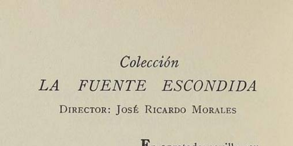 Anuncio de Colección La Fuente Escondida de la Editorial Cruz del Sur, 1946