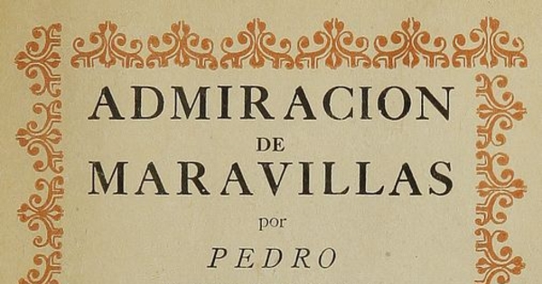 Admiración de maravillas