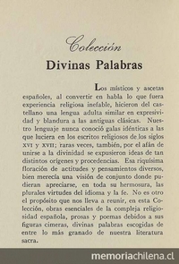 Anuncio de Colección Divinas palabras de la Editorial Cruz del Sur, en libro publicado en 1946