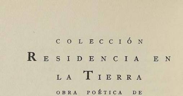 Anuncio de Colección Residencia en la Tierra de la Editorial Cruz del Sur