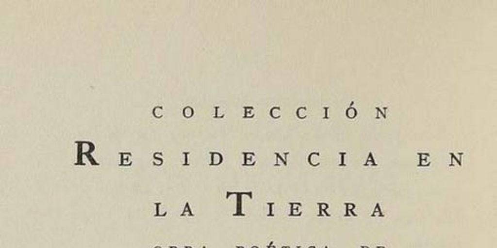 Anuncio de Colección Residencia en la Tierra de la Editorial Cruz del Sur