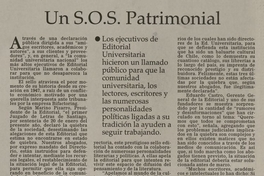 Un S.O.S. patrimonial