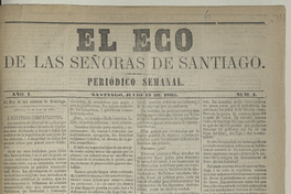 El eco de las señoras. Año 1, número 1, 13 de julio de 1865