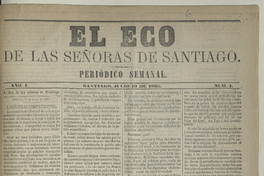 El eco de las señoras. Año 1, número 1, 13 de julio de 1865