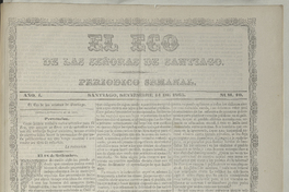 El eco de las señoras. Año 1, número 10, 11 de septiembre de 1865