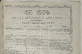 El eco de las señoras. Año 1, número 11, 24 de septiembre de 1865