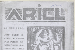 Ariel. Año 1, número 2, 1925