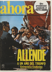 Portada de Ahora. Año 1, número 20, 31 de agosto de1971