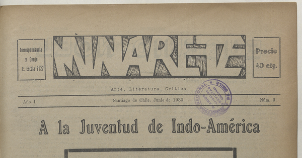 Minarete. Año 1, número 3, junio de 1930