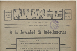 Minarete. Año 1, número 3, junio de 1930