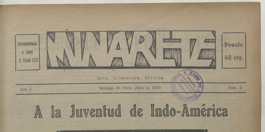 Minarete. Año 1, número 3, junio de 1930