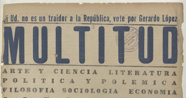 Multitud. Año 1, número 3, tercera semana de enero de 1939