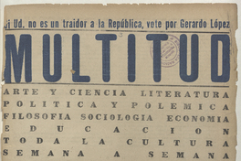 Multitud. Año 1, número 3, tercera semana de enero de 1939