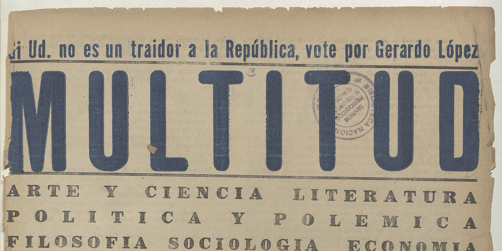 Multitud. Año 1, número 3, tercera semana de enero de 1939