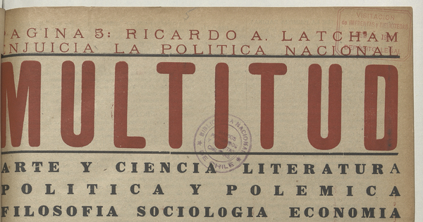 Multitud. Año 1, número 5, primera semana de febrero de 1939