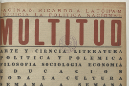 Multitud. Año 1, número 5, primera semana de febrero de 1939