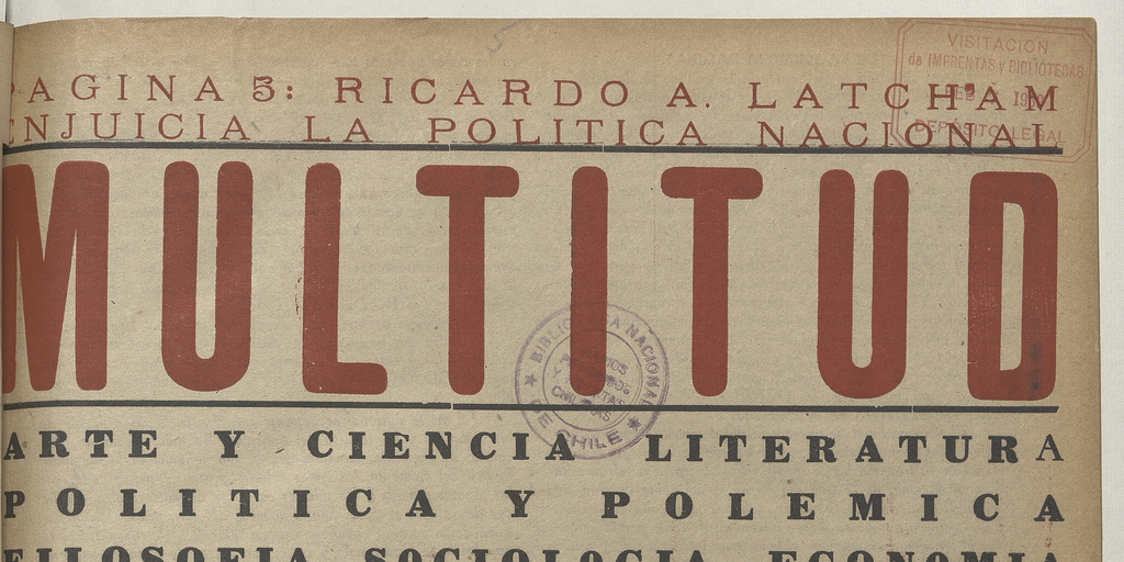 Multitud. Año 1, número 5, primera semana de febrero de 1939