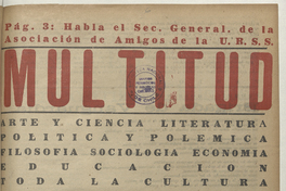 Multitud. Año 1, número 6, segunda semana de febrero de 1939