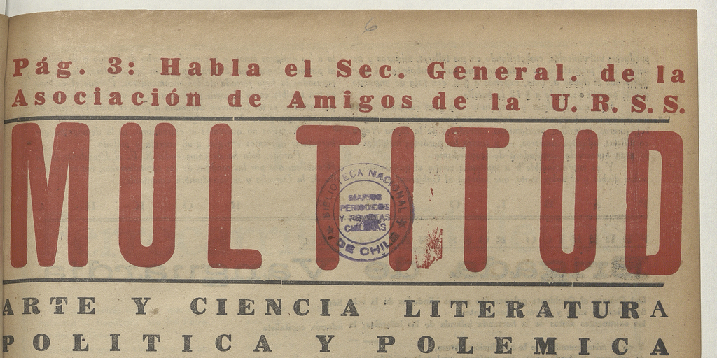 Multitud. Año 1, número 6, segunda semana de febrero de 1939