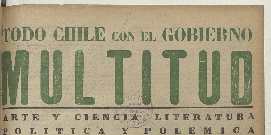 Multitud. Año 1, número 7, tercera semana de febrero de 1939