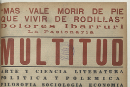 Multitud. Año 1, número 10, segunda semana de marzo de 1939