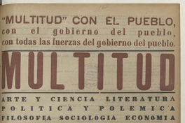 Multitud. Año 1, número 12, cuarta semana de marzo de 1939