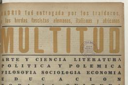 Multitud. Año 1, número 13, primera semana de abril de 1939