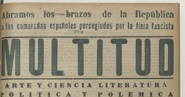 Multitud. Año 1, número 15, tercera semana de abril de 1939