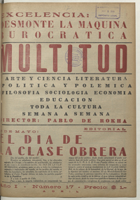 Multitud. Año 1, número 17, abril de 1939