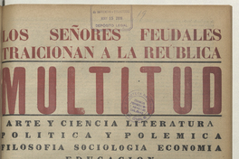 Multitud. Año 1, número 19, 13 de mayo de 1939