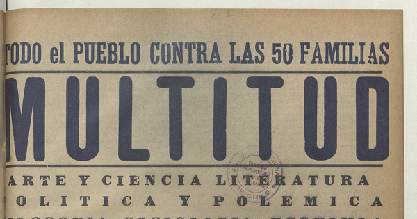 Multitud. Año 1, número 22, 3 de junio de 1939