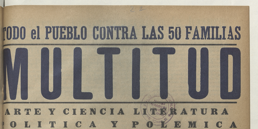 Multitud. Año 1, número 22, 3 de junio de 1939